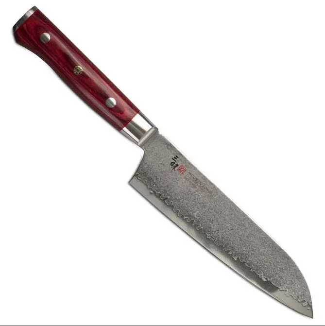Santoku VG10 Zanmai Classic Pro Flame Damascus Mcusta 180mm