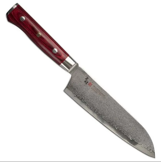 Santoku VG10 Zanmai Classic Pro Flame Damascus Mcusta 180mm