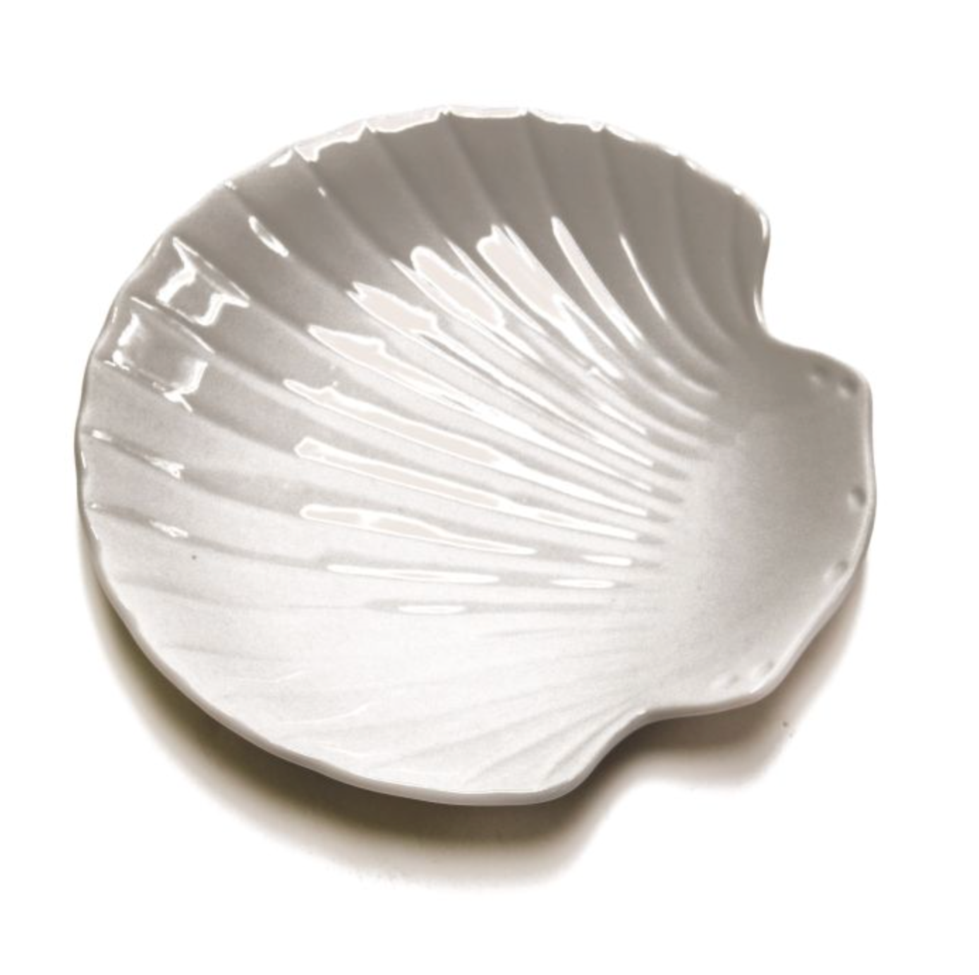 Plat à coquilles St-Jacques en porcelaine blanche 18.4 cm