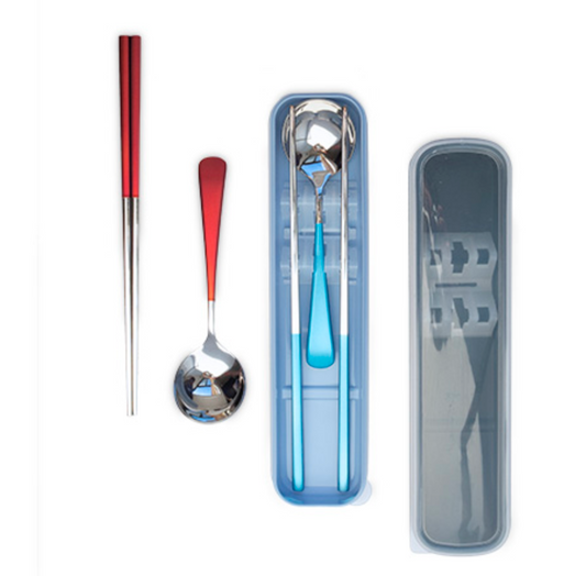 Ensemble baguette et cuillère en acier inoxydable