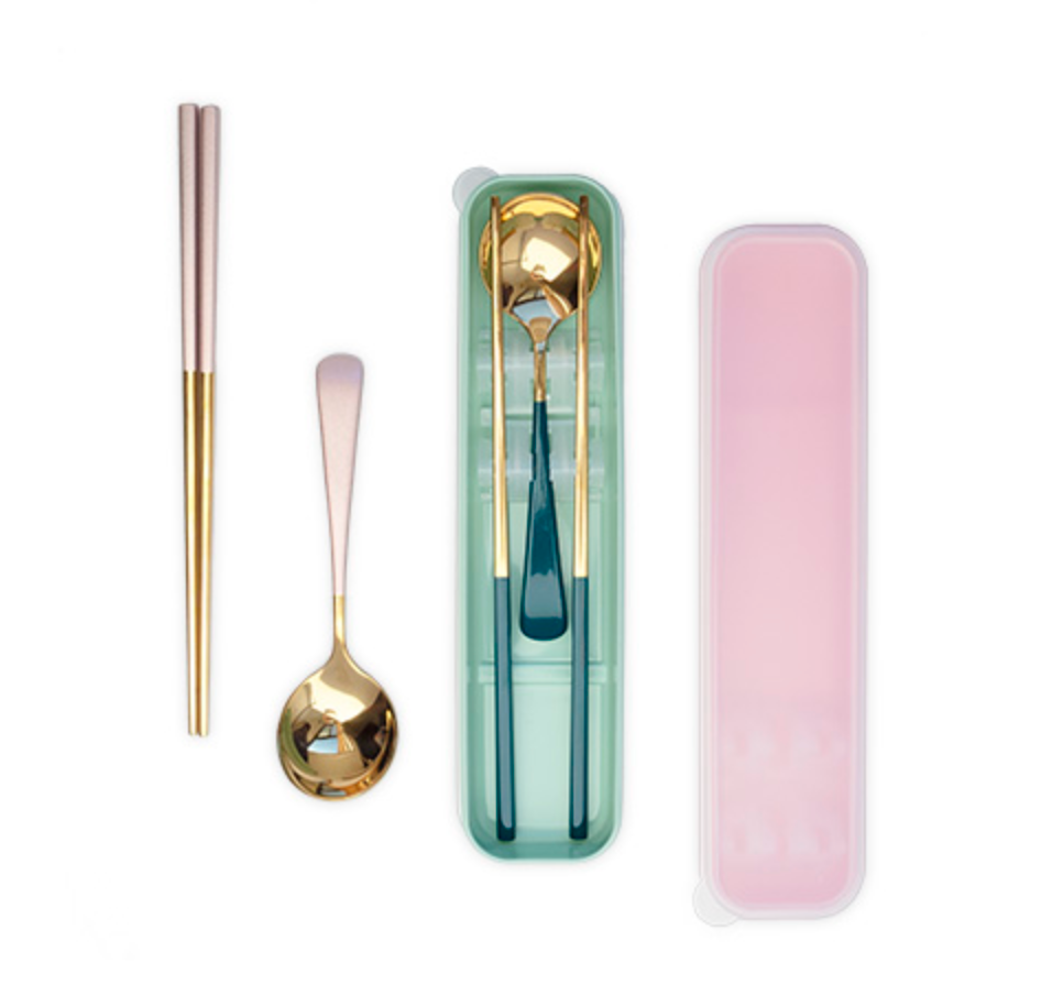 Ensemble baguette et cuillère en acier inoxydable