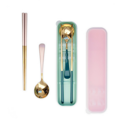 Ensemble baguette et cuillère en acier inoxydable