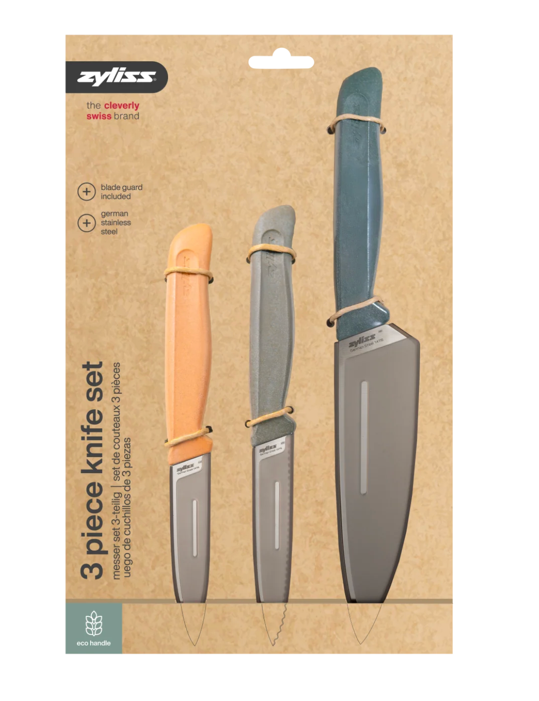 Ensemble de 3 couteaux 180mm, 100mm et 90mm Zyliss SKU E920305