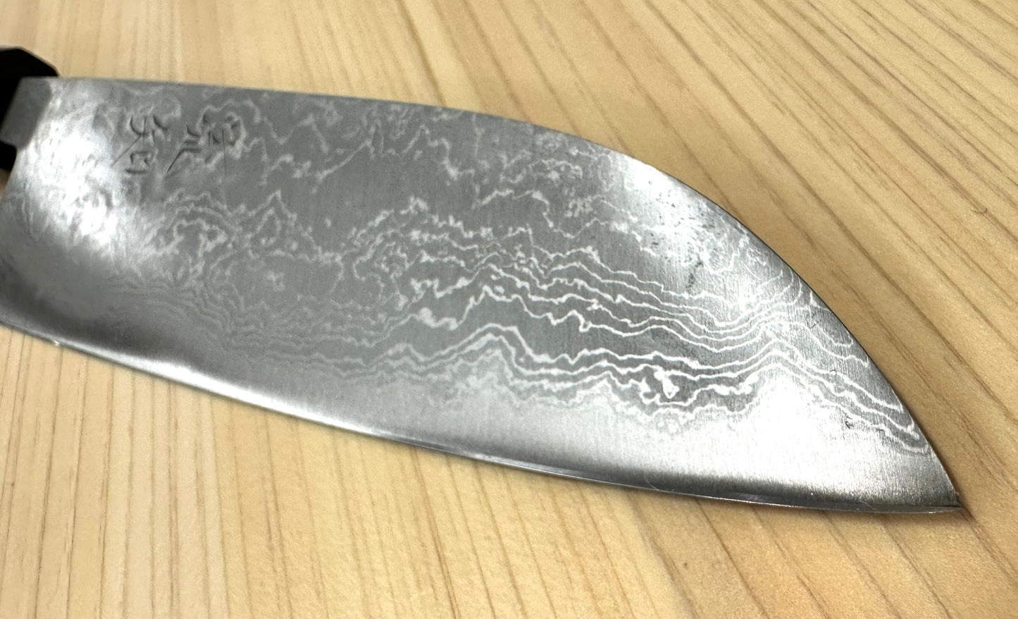 Santoku Aogami #2 Damascus Migaki 180mm