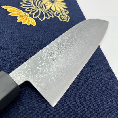 Santoku Aogami #2 Damascus Migaki 165mm