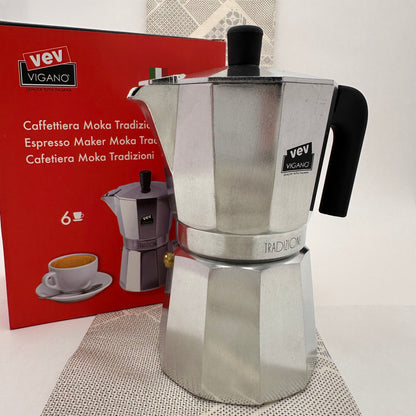 Cafetière à pression aluminium 6 tasses VEV