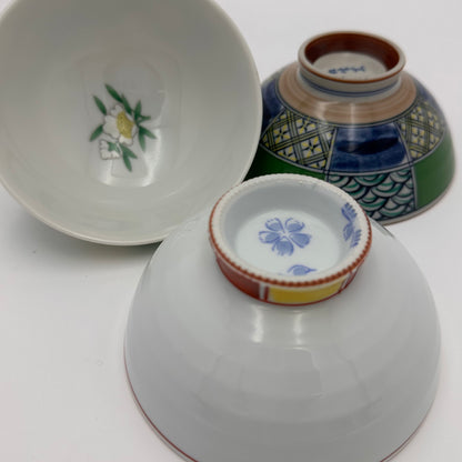 Ensemble de trois bols à riz japonais en porcelaine Arita