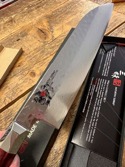 Santoku VG10 Supreme Hammered Mcusta 180mm SKU TZ2-4003dh